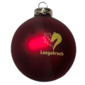 Weihnachtsbaumkugel (rot) mit Leegebruch-Logo und Schriftzug "Leegebruch"