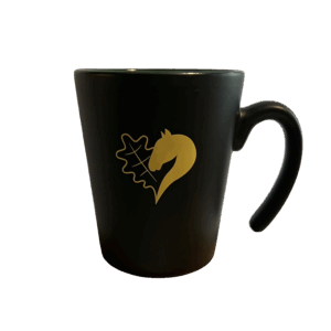 Tasse schwarz, offener Henkel