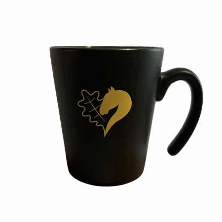 Tasse schwarz, offener Henkel