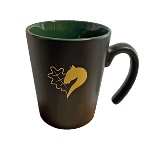 Tasse schwarz, offener Henkel